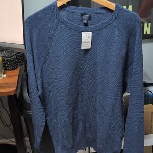 J. Crew Blue Textured Crewneck Sweater